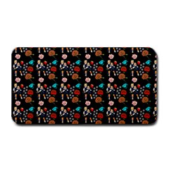 Retro Girls Dress In Black Pattern Black Medium Bar Mats