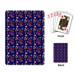 Retro Girls Dress In Black Pattern Blue Playing Cards Single Design (rectangle) by snowwhitegirl