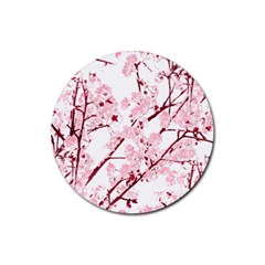 Fleurs De Cerisier Rubber Round Coaster (4 Pack)  by kcreatif