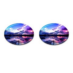 Photo Coucher Du Soleil Effet Galaxy Cufflinks (oval) by kcreatif