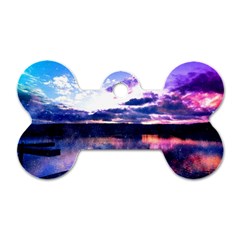 Photo Coucher Du Soleil Effet Galaxy Dog Tag Bone (two Sides) by kcreatif