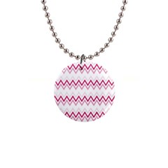 Chevrons Rose/blanc 1  Button Necklace by kcreatif