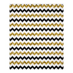 Black And Gold Glitters Zigzag Retro Pattern Golden Metallic Texture Shower Curtain 60  X 72  (medium)  by genx