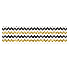 Black And Gold Glitters Zigzag Retro Pattern Golden Metallic Texture Satin Scarf (oblong) by genx