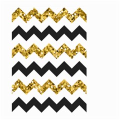 Black And Gold Glitters Zigzag Retro Pattern Golden Metallic Texture Small Garden Flag (two Sides) by genx
