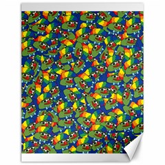 Clown World Pepe The Frog Honkhonk Meme Kekistan Funny Pattern Blue  Canvas 12  X 16  by snek