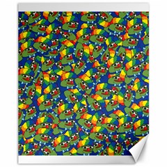 Clown World Pepe The Frog Honkhonk Meme Kekistan Funny Pattern Blue  Canvas 11  X 14  by snek