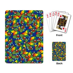 Clown World Pepe The Frog Honkhonk Meme Kekistan Funny Pattern Blue  Playing Cards Single Design (rectangle) by snek