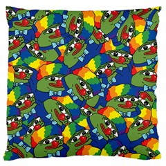 Clown World Pepe The Frog Honkhonk Meme Kekistan Funny Pattern Blue  Standard Flano Cushion Case (one Side) by snek