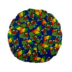 Clown World Pepe The Frog Honkhonk Meme Kekistan Funny Pattern Blue  Standard 15  Premium Flano Round Cushions