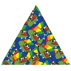 Clown World Pepe The Frog Honkhonk Meme Kekistan Funny Pattern Blue  Wooden Puzzle Triangle by snek