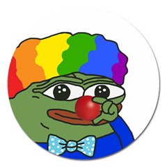 Clown World Pepe The Frog Honkhonk Meme Kekistan Funny Magnet 5  (round) by snek