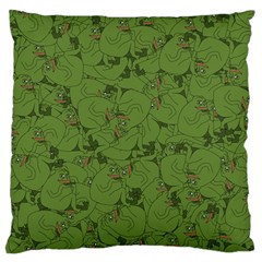 Groyper Pepe The Frog Original Meme Funny Kekistan Green Pattern Large Cushion Case (two Sides) by snek