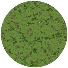 Groyper Pepe The Frog Original Meme Funny Kekistan Green Pattern Wooden Puzzle Round by snek