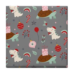 Funny Christmas Pattern Tile Coaster