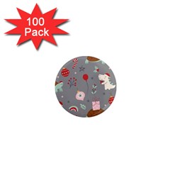 Funny Christmas Pattern 1  Mini Magnets (100 Pack) 