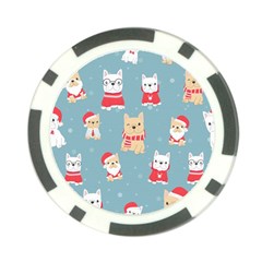 Cute French Bulldog Puppy Dog Christmas Costume Seamless Pattern Poker Chip Card Guard by Vaneshart