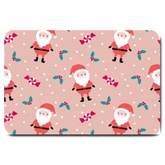 Cute Christmas Santa Seamless Pattern Large Doormat  by Vaneshart