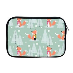 Cute Fox Christmas Winter Seamless Pattern Apple Macbook Pro 17  Zipper Case