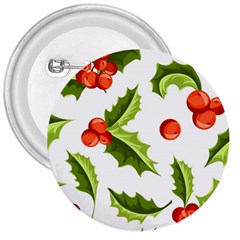 Christmas Holly Berry Seamless Pattern 3  Buttons