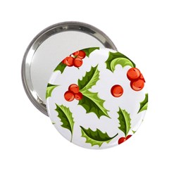 Christmas Holly Berry Seamless Pattern 2 25  Handbag Mirrors