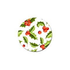 Christmas Holly Berry Seamless Pattern Golf Ball Marker (4 Pack) by Vaneshart