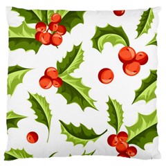 Christmas Holly Berry Seamless Pattern Standard Flano Cushion Case (two Sides)