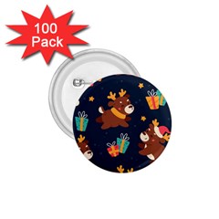 Colorful Funny Christmas Pattern 1.75  Buttons (100 pack) 