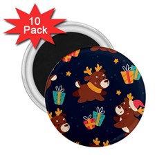 Colorful Funny Christmas Pattern 2.25  Magnets (10 pack) 