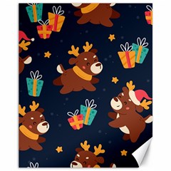 Colorful Funny Christmas Pattern Canvas 11  x 14 