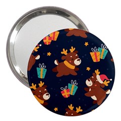 Colorful Funny Christmas Pattern 3  Handbag Mirrors