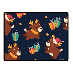 Colorful Funny Christmas Pattern Double Sided Fleece Blanket (Small) 