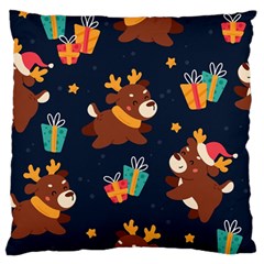 Colorful Funny Christmas Pattern Large Flano Cushion Case (Two Sides)
