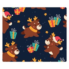 Colorful Funny Christmas Pattern Double Sided Flano Blanket (Small) 