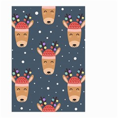 Cute Deer Heads Seamless Pattern Christmas Small Garden Flag (two Sides)