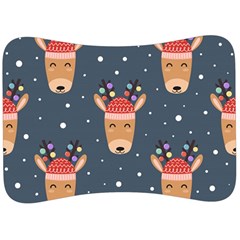 Cute Deer Heads Seamless Pattern Christmas Velour Seat Head Rest Cushion by Vaneshart