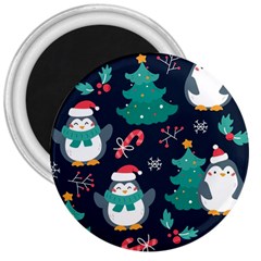 Colorful Funny Christmas Pattern 3  Magnets