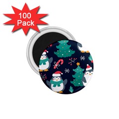 Colorful Funny Christmas Pattern 1 75  Magnets (100 Pack) 