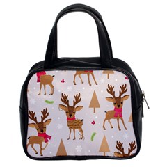 Christmas Seamless Pattern With Reindeer Classic Handbag (two Sides) by Vaneshart