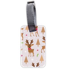 Christmas Seamless Pattern With Reindeer Luggage Tag (two Sides)