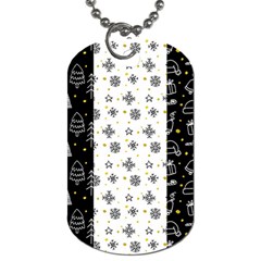 Black Golden Christmas Pattern Collection Dog Tag (one Side) by Vaneshart