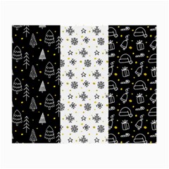 Black Golden Christmas Pattern Collection Small Glasses Cloth (2 Sides) by Vaneshart