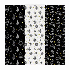 Black Golden Christmas Pattern Collection Medium Glasses Cloth by Vaneshart