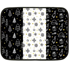 Black Golden Christmas Pattern Collection Fleece Blanket (mini) by Vaneshart