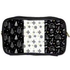 Black Golden Christmas Pattern Collection Toiletries Bag (two Sides)