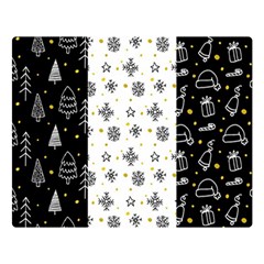 Black Golden Christmas Pattern Collection Double Sided Flano Blanket (large)  by Vaneshart