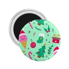 Funny Christmas Pattern Background 2 25  Magnets