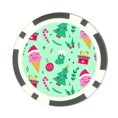 Funny Christmas Pattern Background Poker Chip Card Guard (10 Pack) by Vaneshart