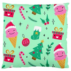 Funny Christmas Pattern Background Large Cushion Case (one Side) by Vaneshart