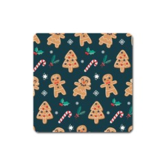 Colourful Funny Christmas Pattern Square Magnet by Vaneshart